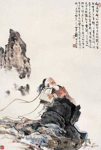 顾炳鑫 1987年作 稼轩词意图 立轴 101.5×69cm